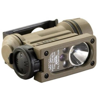 Streamlight Sidewinder Compact Hands Free LED Flashlight 55 Lumens White, Red, Blue, IR Bulbs Multi Battery Polymer Coyote Tan