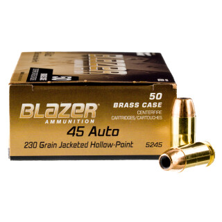 Blazer Brass .45 ACP Ammunition 50 Rounds JHP 230 Grains