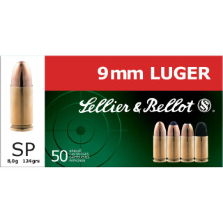 Sellier & Bellot 9mm Luger Ammunition 1000 Rounds SP 124 Grain