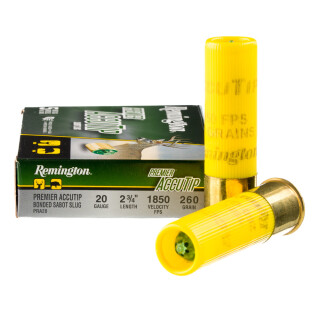 Remington Premier AccuTip 20 Gauge Shotshell 5 Rounds 2-3/4" Tipped Sabot Slug 1850 fps