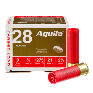 Aguila Target Load 28 Gauge Shotshells 25 Rounds 2 3/4" 3/4 oz #9 Shot 1CHB2879
