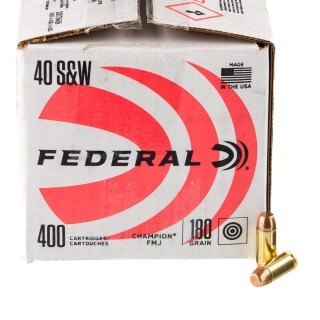 Federal Champion .40 S&W Ammunition 400 Rounds FMJ 180 Grains