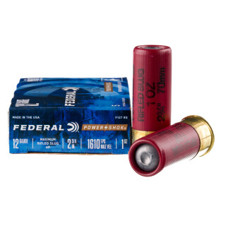 Federal Power-Shok 12 Gauge Shotshell 250 Rounds 2 3/4" 1oz. HP Slug 1,610 Feet Per Second