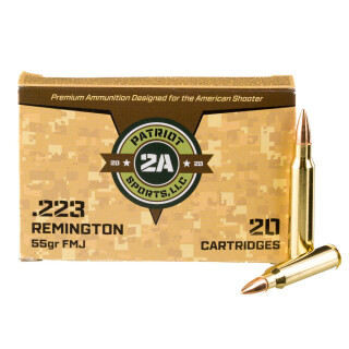 Patriot Sports .223 Remington Ammunition 20 Rounds FMJ 55 Grains
