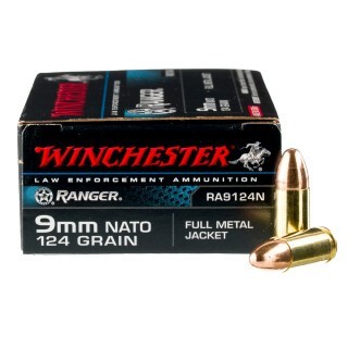 Winchester Ranger 9mm NATO Ammunition 500 Rounds FMJ 124 Grains