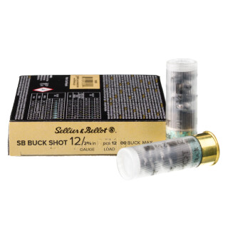Sellier & Bellot 12 Gauge Shotshell 10 Rounds 2 3/4" #00 Buck 12 Pellets Lead