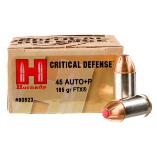 Hornady Critical Defense .45 ACP +P Ammunition 20 Rounds JHP 185 Grains