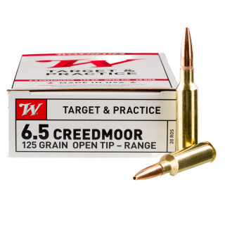 Winchester USA 6.5 Creedmoor Ammunition 20 Rounds Open Tip Range 125 Grain