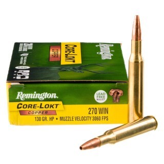 270 Winchester - 130 Grain Copper HP - Remington Core-Lokt - 20 Rounds