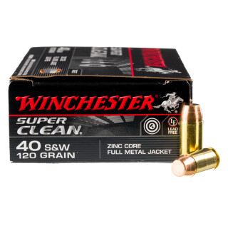 Winchester Super Clean .40 S&W Ammunition 500 Rounds FMJ 120 Grain Lead Free