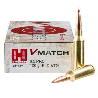 Hornady V-Match 6.5 PRC Ammunition 20 Rounds ELD-VT 100 Grains