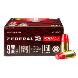 Federal Syntech Action Pistol 9mm Luger Ammunition 50 Rounds TSJ 150 Grain
