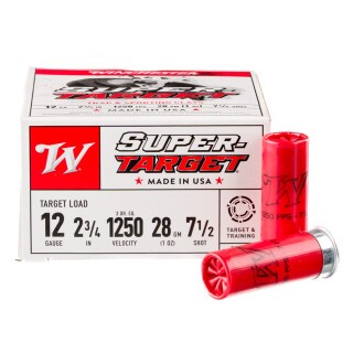 Winchester Super-Target 12 Gauge Ammunition 25 Round Box 2-3/4" #7.5 Lead 1oz 1250 fps