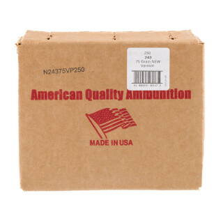 American Quality .243 Winchester Ammunition 250 Rounds PT 75 Grain