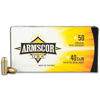 Armscor USA .40 S&W Ammunition 50 Rounds FMJ 180 Grain