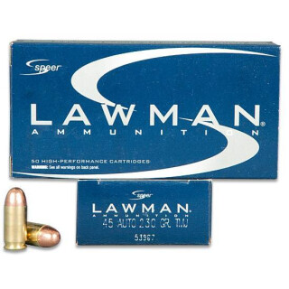 Ammo .45ACP Speer Lawman 230 Grain TMJ RN 50 Round Box 830 fps 53967