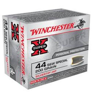 Ammo .44 Special Winchester Super-X Silvertip Hollow Point 200 Grain 900 fps 20 Round Box