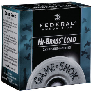 Federal Game Shok Upland Hi-Brass 12 Gauge Ammunition 25 Rounds 2-3/4" #4 Lead 1-1/4oz
