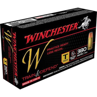 Winchester Train & Defend .380 ACP 95gr FMJ 50 Rounds