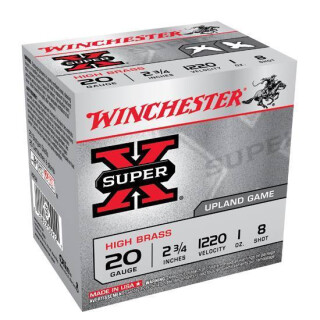 Winchester Super-X 20 Ga 2.75" #8 Lead 1oz 25 Rounds