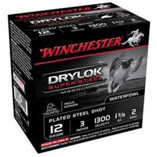 Winchester Drylok 12 Ga 3" #2 Steel 1.375oz 25 Rounds