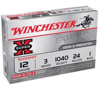 Winchester Super-X 12 Gauge 3" #1 Buck 5 Round Box