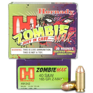 Ammo .40 S&W Hornady 165 Z-MAX JHP Bullet 1045 fps 20 Rounds 91342