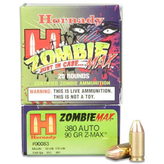Hornady .380 ACP 90gr Z-MAX Bullet 1000 fps 25 Rounds
