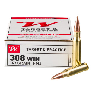 Winchester USA .308 Winchester Ammunition 200 Rounds FMJ 147 Grain