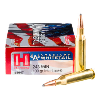 Hornady American Whitetail .243 Winchester Ammunition 200 Rounds InterLock BTSP 100 Grain