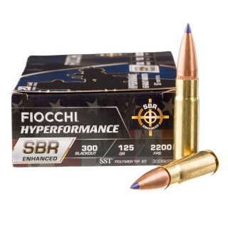 Fiocchi Hyperformance SBR Enhanced .300 AAC Blackout Ammunition 20 Rounds SST 125 Grains