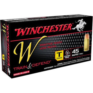 Winchester Train .45 ACP 230 Grain FMJ FN 50 Round Box
