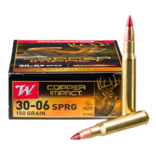 Winchester Copper Impact .30-06 Springfield Ammunition 20 Rounds Copper Extreme Point 150 Grains