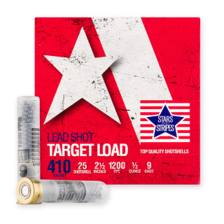 Stars and Stripes .410 Bore Ammunition 25 Rounds 2-1/2" #9 Shot 1/2 Ounce