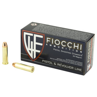 Fiocchi .357 Magnum Ammunition 50 Rounds, CMJ FP, 158 Grains