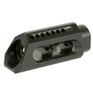 Yankee Hill Machine AR-15 5.56/.223 Caliber Slant Muzzle Brake 1/2x28 Thread Pitch Crush Washer Included Heat Treated Steel Melonite QPC Matte Black Finish