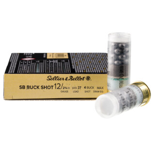 Sellier & Bellot 12 Gauge 2.75" #4 Buck 10 Round Box