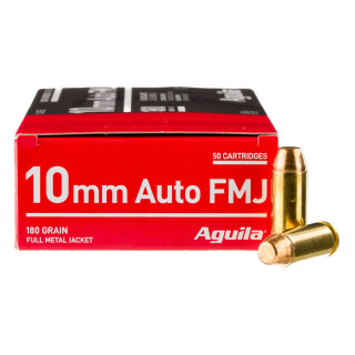 Aguila 10mm Auto Ammunition 50 Rounds FMJ 180 Grain