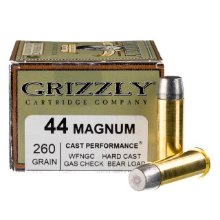 Grizzly Bear Load .44 Magnum Ammunition 20 Rounds WFNGC 260 Grain