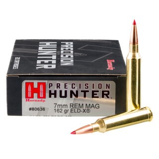 Hornady Precision Hunter 7mm Rem Mag Ammunition 20 Rounds ELD-X 162 Grain
