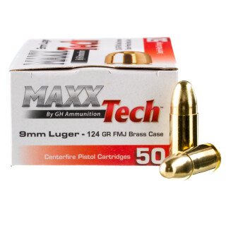 MAXX Tech 9mm Luger Ammunition 500 Rounds FMJ 124 Grains