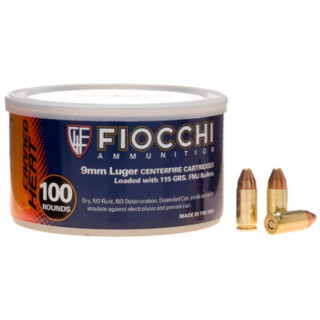 Fiocchi Canned Heat 9mm Luger Ammunition 100 Rounds FMJ 115 Grain