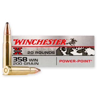 Winchester Super-X .358 Winchester Ammunition 20 Rounds Power Point 200 Grain