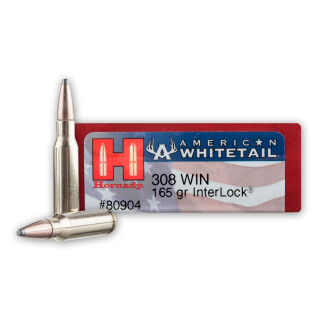 Hornady American Whitetail .308 Winchester Ammunition 200 Rounds InterLock SP 165 Grain