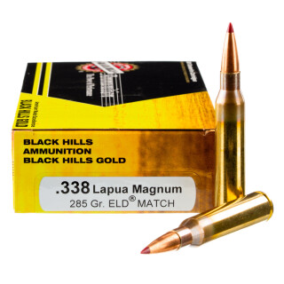Black Hills Gold .338 Lapua Magnum Ammunition 20 Rounds ELD Match 285 Grain