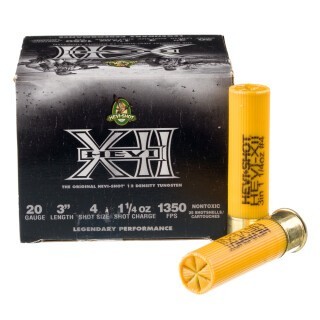 Hevi-XII 20 Gauge Shotshell 25 Rounds 3" #4 Tungsten Shot 1-1/4 Ounce