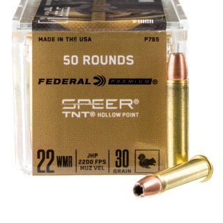 Federal V-Shok .22 WMR Ammunition 50 Rounds Speer TNT HP 30 Grain