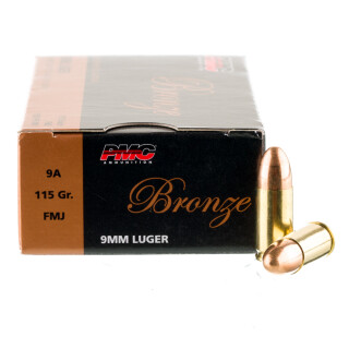 PMC Bronze 9mm Luger Ammunition 1000 Rounds FMJ 115 Grain