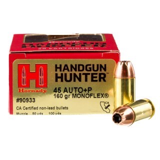 Hornady Handgun Hunter .45 ACP +P Ammunition 20 Rounds MonoFlex 160 Grains