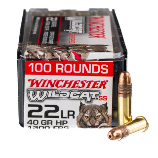 Winchester Wildcat .22 Long Rifle Ammunition 100 Rounds CPHP 40 Grain